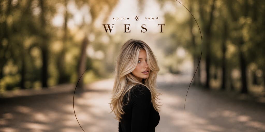 Salon Head West model with blonde layered hair